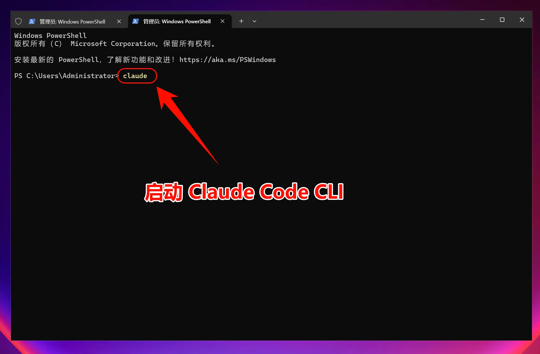 Windows 在项目目录启动 Claude Code